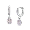 Thumbnail Image 0 of Child's Lab-Created Pink Opal Cluster Drop Earrings in Sterling Silver