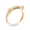 Thumbnail Image 2 of Child's Cubic Zirconia Cat Ears Ring in 10K Gold – Size 4
