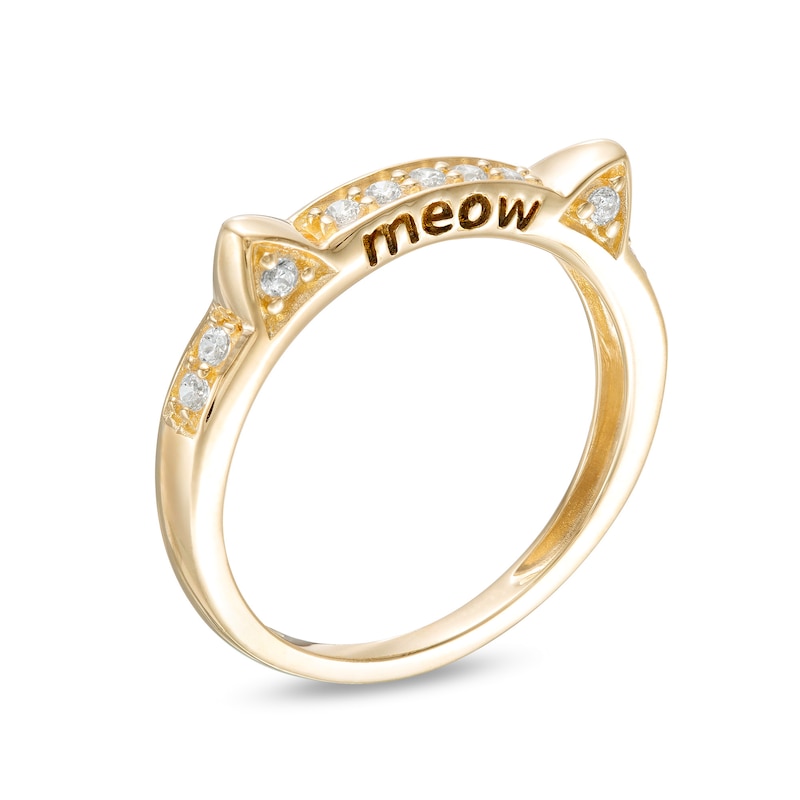 Main Image 2 of Child's Cubic Zirconia Cat Ears Ring in 10K Gold – Size 4