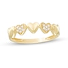 Thumbnail Image 0 of Made in Italy Child's Composite Cubic Zirconia Alternating Heart Ring in 10K Gold – Size 4