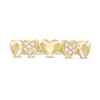 Thumbnail Image 2 of Made in Italy Child's Composite Cubic Zirconia Alternating Heart Ring in 10K Gold – Size 4