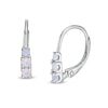 Thumbnail Image 1 of Child's Lab-Created Opal Three Stone Drop Earrings in Sterling Silver