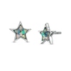 Thumbnail Image 1 of Child's 4mm Star-Shaped Lab-Created Multi-Color Opal Star Stud Earrings in Sterling Silver