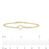 Thumbnail Image 1 of Child's Cubic Zirconia Curb Chain Heart Outline Bracelet in 10K Semi-Solid Gold – 6"