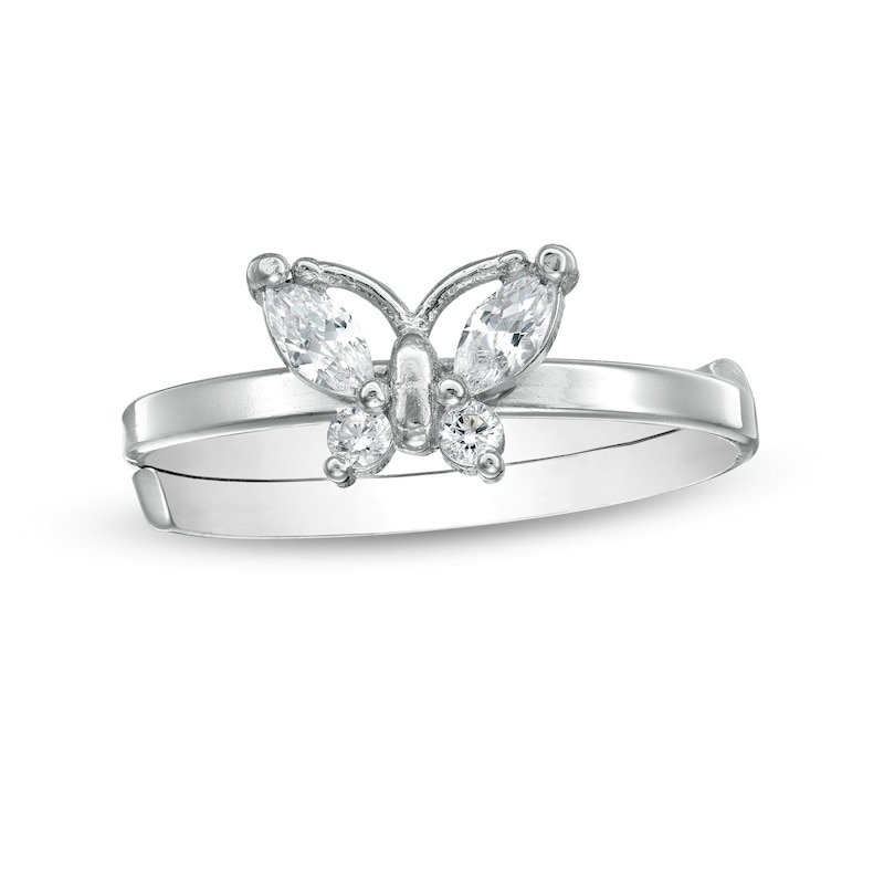 Child's Cubic Zirconia Butterfly Ring in Sterling Silver - Size 4
