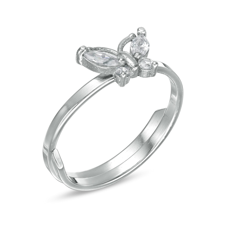 Child's Cubic Zirconia Butterfly Ring in Sterling Silver - Size 4