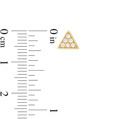 Child's Composite Cubic Zirconia Triangle Stud Earrings in 10K Gold
