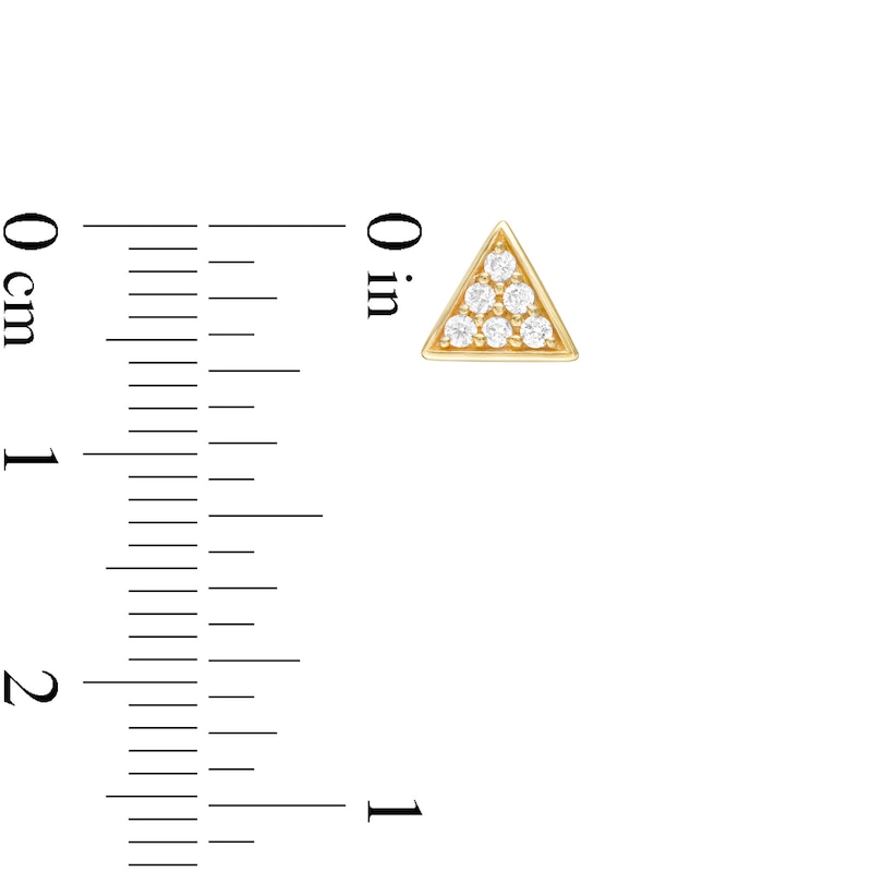 Child's Composite Cubic Zirconia Triangle Stud Earrings in 10K Gold