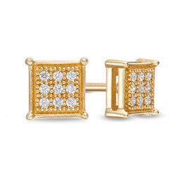 Child's Composite Cubic Zirconia Square Stud Earrings in 10K Gold