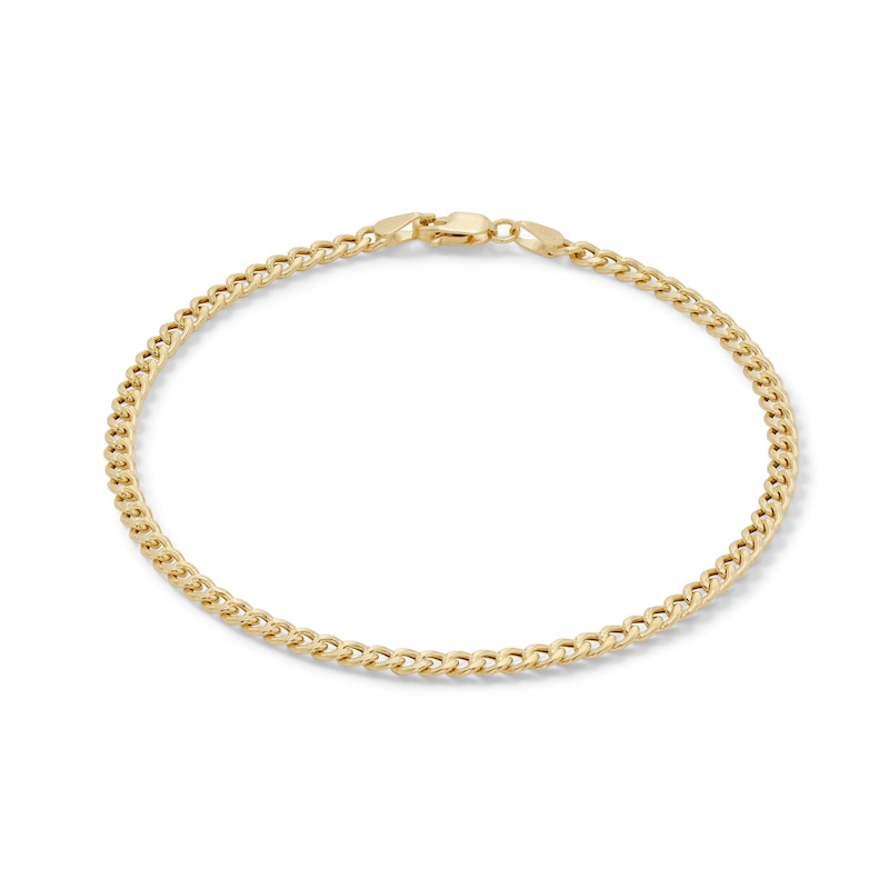Made in Italy 080 Gauge Miami Curb Chain Bracelet in 10K Semi-Solid Gold - 7.5"