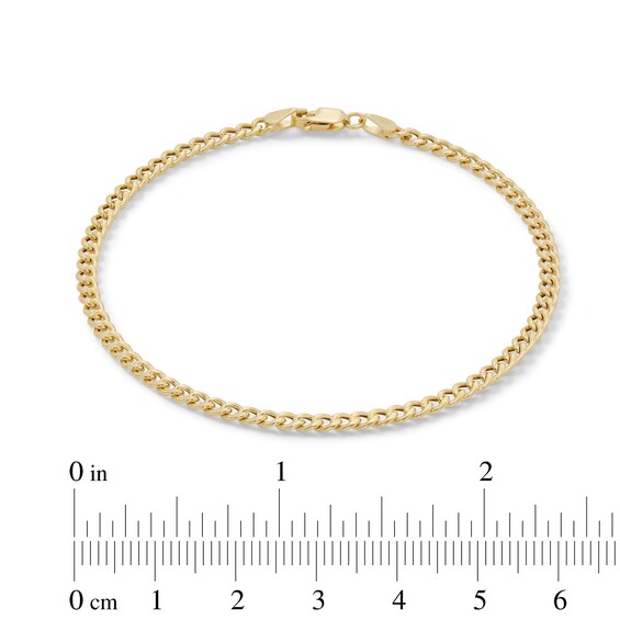 Made in Italy 080 Gauge Miami Curb Chain Bracelet in 10K Semi-Solid Gold - 7.5"