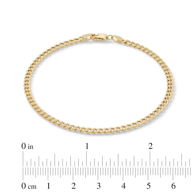 Made in Italy 080 Gauge Miami Curb Chain Bracelet in 10K Semi-Solid Gold - 7.5"