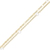 Thumbnail Image 1 of 10K Solid Gold CZ Double Strand Anklet Made in Italy - 10" + 1"
