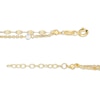 Thumbnail Image 2 of 10K Solid Gold CZ Double Strand Anklet Made in Italy - 10" + 1"