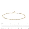Thumbnail Image 3 of 10K Solid Gold CZ Double Strand Anklet Made in Italy - 10" + 1"