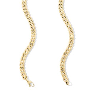 10K Hollow Gold Reversible Curb Chain Made in Italy - 22"