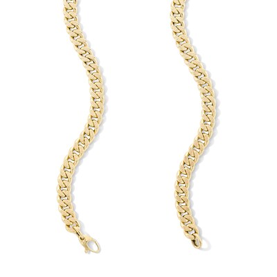 10K Hollow Gold Reversible Curb Chain Made in Italy - 22"