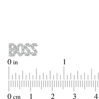 1/6 CT. T.W. Diamond "BOSS" Stud Earrings in Sterling Silver with 14K Gold Plate