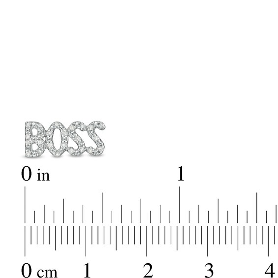 1/6 CT. T.W. Diamond "BOSS" Stud Earrings in Sterling Silver with 14K Gold Plate