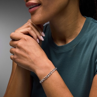 Made in Italy 150 Gauge Solid Figaro Chain Bracelet in Sterling Silver – 8.5"