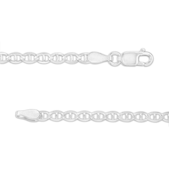 Made in Italy 060 Gauge Solid Mariner Chain Bracelet in Sterling Silver – 7.5"