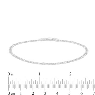 Made in Italy 060 Gauge Solid Mariner Chain Bracelet in Sterling Silver – 7.5"