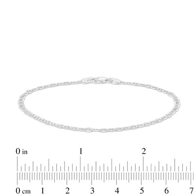 Made in Italy 060 Gauge Solid Mariner Chain Bracelet in Sterling Silver – 7.5"