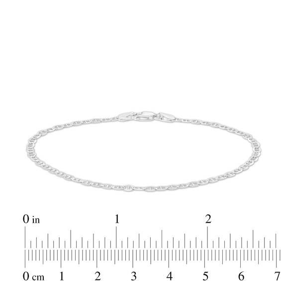 Made in Italy 060 Gauge Solid Mariner Chain Bracelet in Sterling Silver – 7.5"