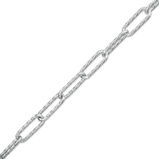 Sterling Silver Paper Clip Link Chain Bracelet Made in Italy - 7.5"