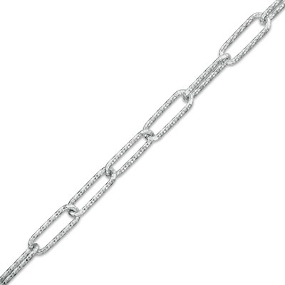Sterling Silver Paper Clip Link Chain Bracelet Made in Italy - 7.5"