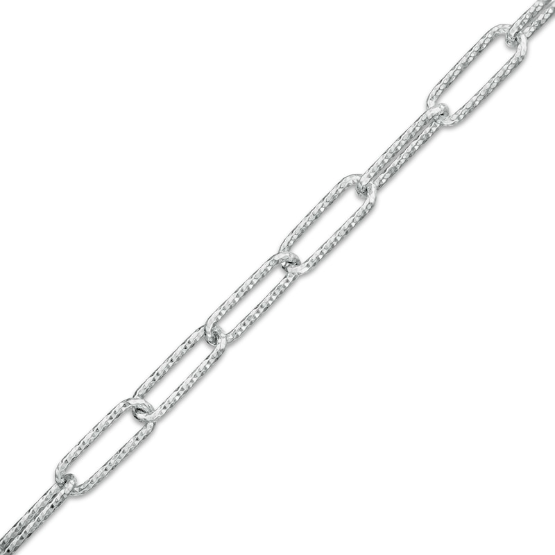 Sterling Silver Paper Clip Link Chain Bracelet Made in Italy - 7.5"