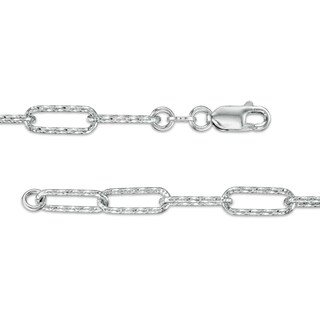 Sterling Silver Paper Clip Link Chain Bracelet Made in Italy - 7.5"