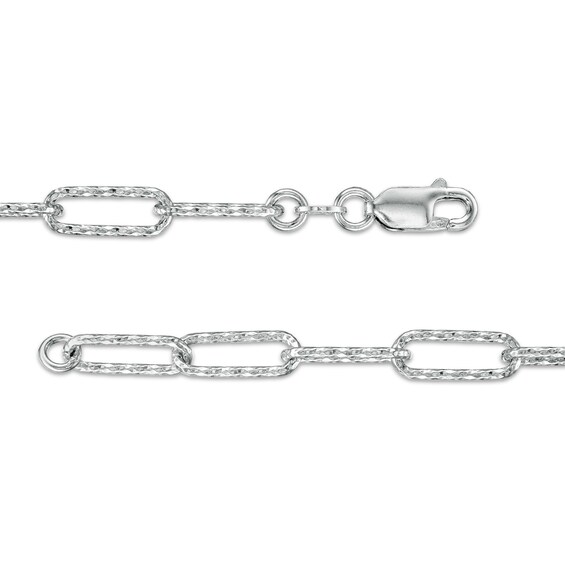Sterling Silver Paper Clip Link Chain Bracelet Made in Italy - 7.5"