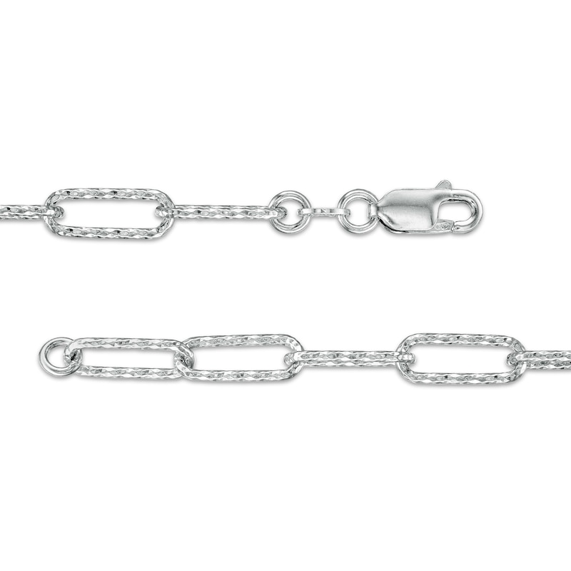 Made in Italy 110 Gauge Paper Clip Link Chain Bracelet in Solid Sterling Silver – 7.5"