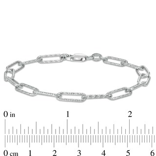 Sterling Silver Paper Clip Link Chain Bracelet Made in Italy - 7.5"