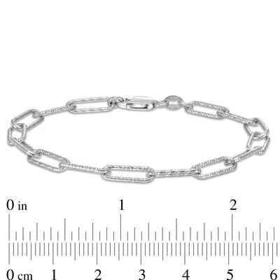 Sterling Silver Paper Clip Link Chain Bracelet Made in Italy - 7.5"