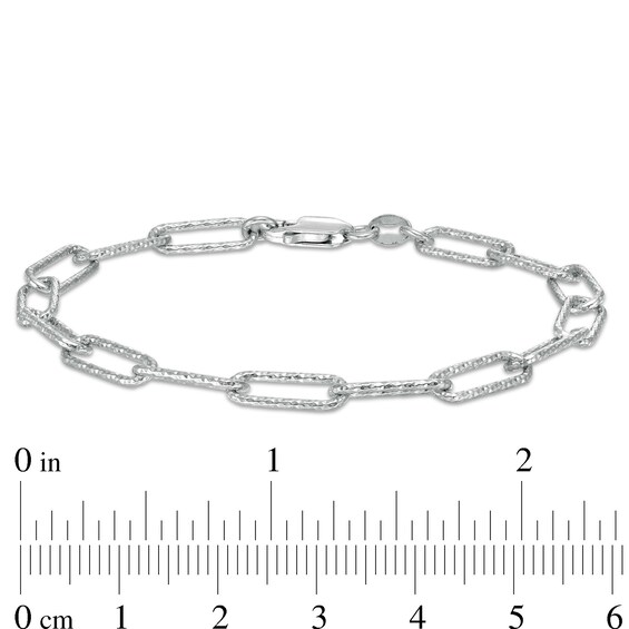 Sterling Silver Paper Clip Link Chain Bracelet Made in Italy - 7.5"