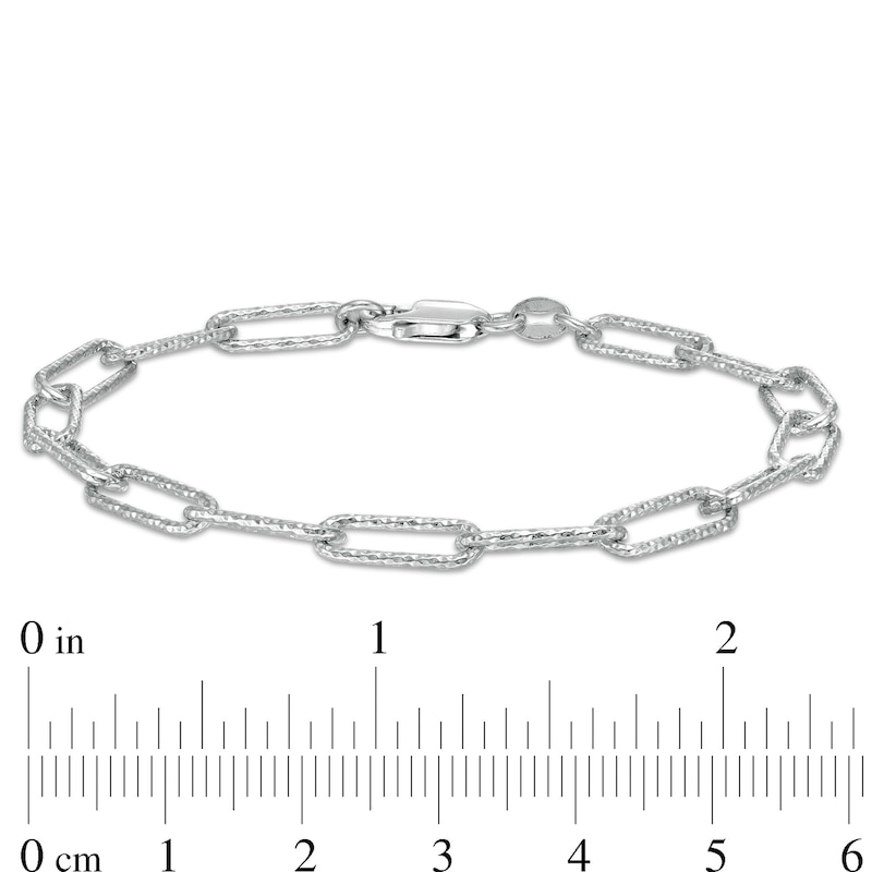 Made in Italy 110 Gauge Paper Clip Link Chain Bracelet in Solid Sterling Silver – 7.5"