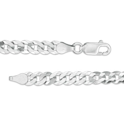 Made in Italy 100 Gauge Solid Flat Curb Link Chain Bracelet in Sterling Silver – 7.5"