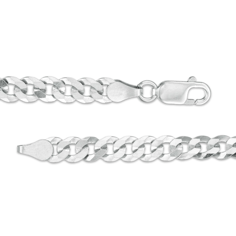 Main Image 2 of Made in Italy 100 Gauge Solid Flat Curb Link Chain Bracelet in Sterling Silver – 7.5"