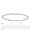Thumbnail Image 3 of Made in Italy 100 Gauge Solid Flat Curb Link Chain Bracelet in Sterling Silver – 7.5"
