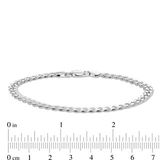 Made in Italy 100 Gauge Solid Flat Curb Link Chain Bracelet in Sterling Silver – 7.5"