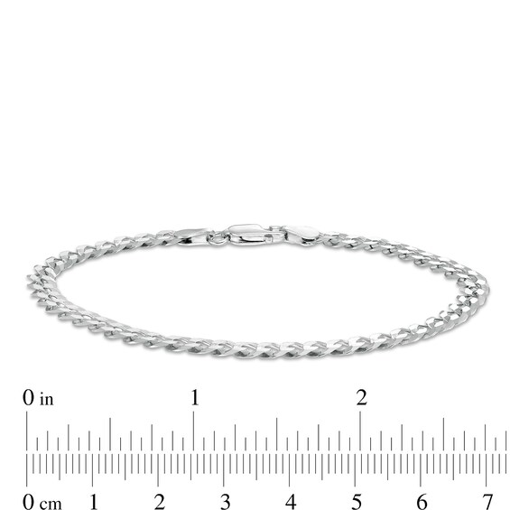 Made in Italy 100 Gauge Solid Flat Curb Link Chain Bracelet in Sterling Silver – 7.5"