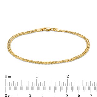 Made in Italy 050 Gauge Sedusa Curb Link Chain Bracelet in 10K Hollow Gold – 7.5"