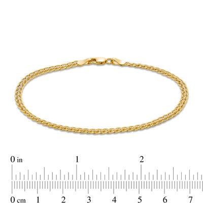 Made in Italy 050 Gauge Sedusa Curb Link Chain Bracelet in 10K Hollow Gold – 7.5"
