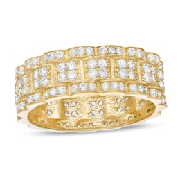 Quad Cubic Zirconia Scallop Edge Ring in 10K Gold - Size 10