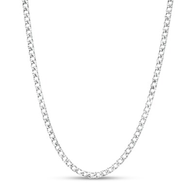 Made in Italy 100 Gauge Solid Curb Chain Necklace in Sterling Silver – 20"