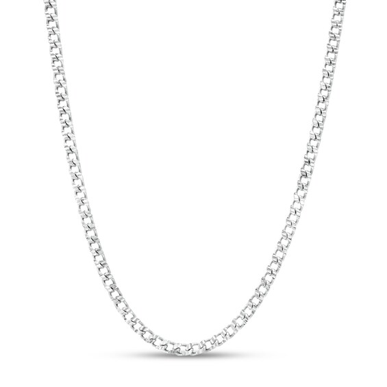 Made in Italy 100 Gauge Solid Curb Chain Necklace in Sterling Silver – 20"