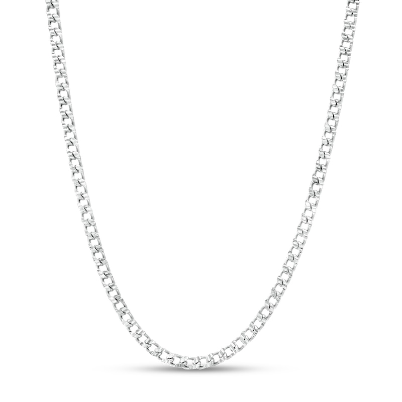 Made in Italy 100 Gauge Solid Curb Chain Necklace in Sterling Silver – 20"