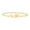 Made in Italy Child's Cubic Zirconia Solid Figaro Chain ID Bracelet in 10K Gold – 6"